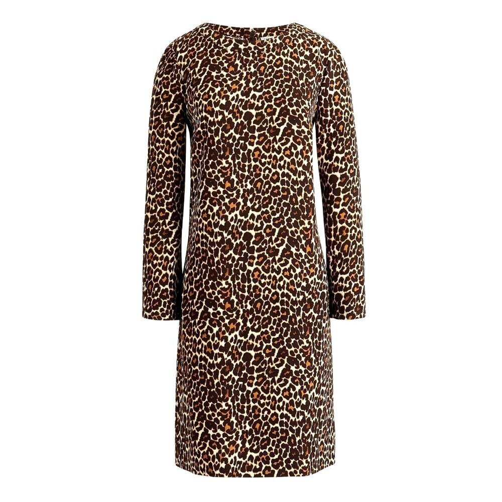 Nwt J.Crew Factory Crepe Shift In Alpha Cat Print Leopard Dress 2 $98